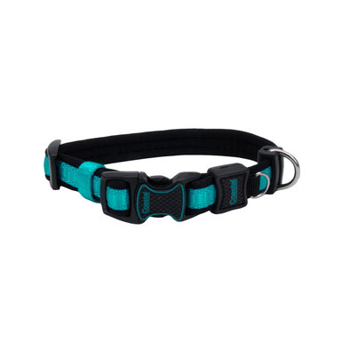 Adjustable Dog Collar, Aqua, Medium - 1" x 14"-20"