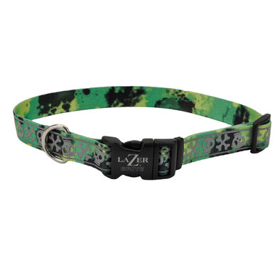Coastal, Dog Collar - Lazer Brite - Lime Skulls-5/8"x12x18" - Dog Collar