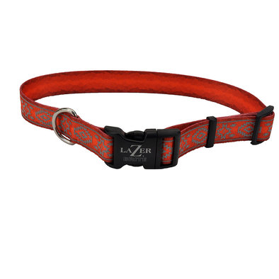 Coastal, Dog Collar - Lazer Brite - Orange Aztec-1"x18x26" - Dog Collar