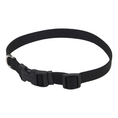 Coastal, Adjst Collar w/Plastic Buckle Black M - 3/4x14-20" - Dog Collar