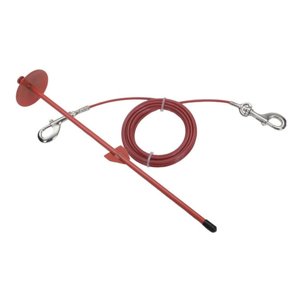 View larger image of Dome Tie-out Combo Pack - Red - 15'