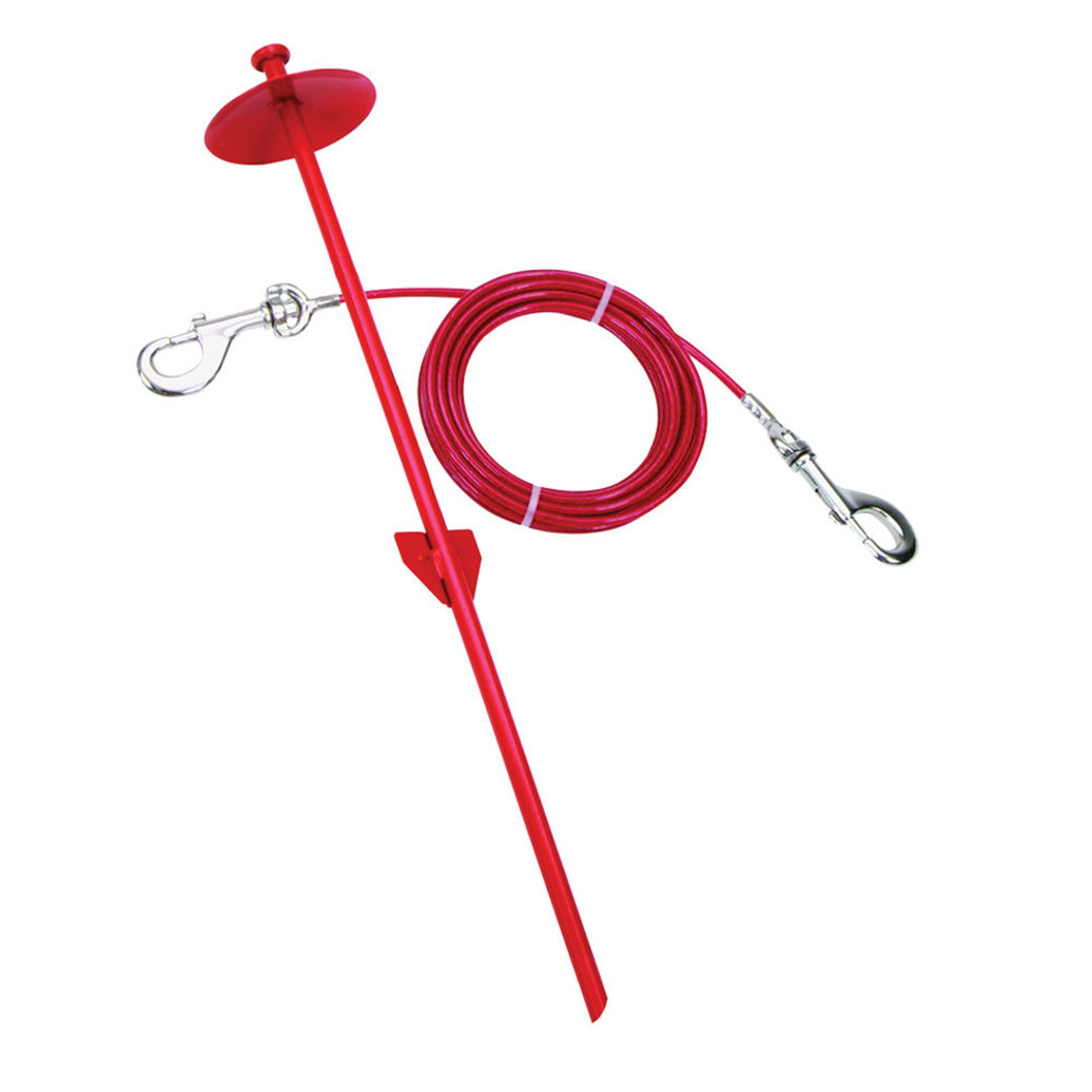 View larger image of Dome Tie-out Combo Pack - Red - 15'