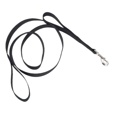 Double Handle Dog Leash, Black, Medium/Large - 1" x 6'