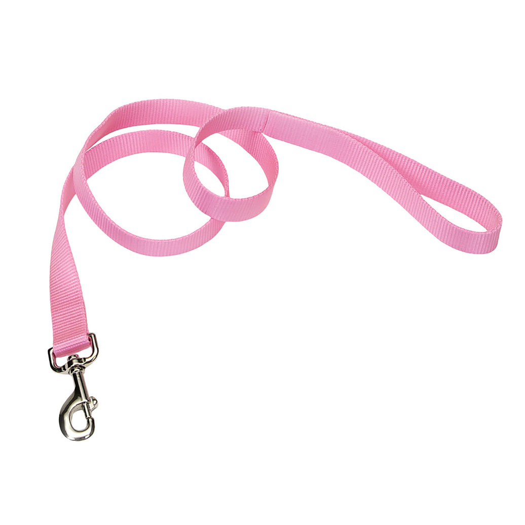View larger image of Single-Ply Dog Leash, Pink Bright, Medium - 3/4" x 6'