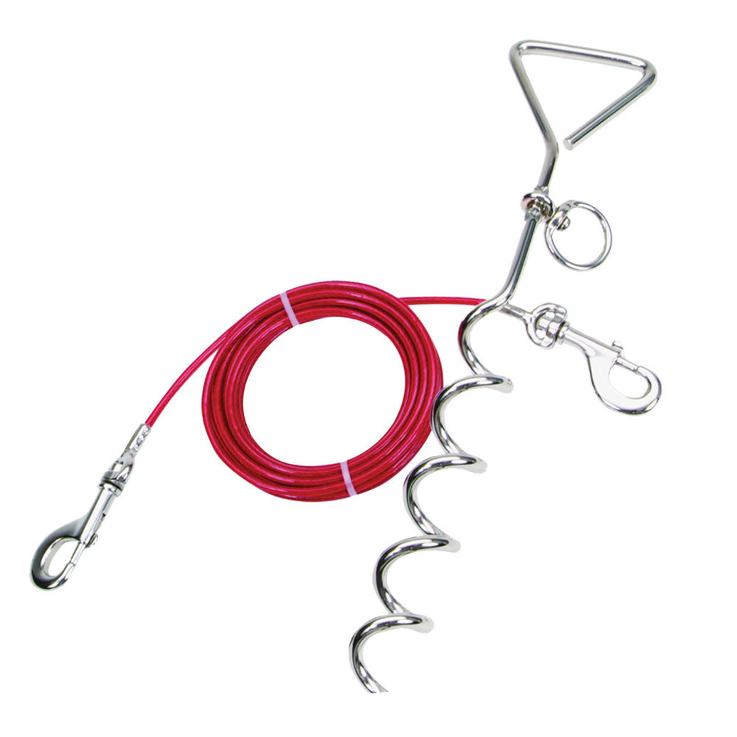 View larger image of Spiral Tie-out Combo Pack - Red - 15'
