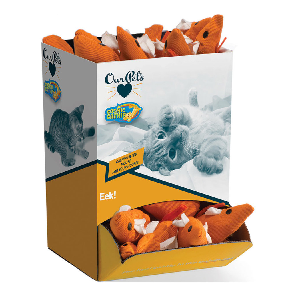 View larger image of 100% Catnip Filled Toys, Mouse - Orange - Large