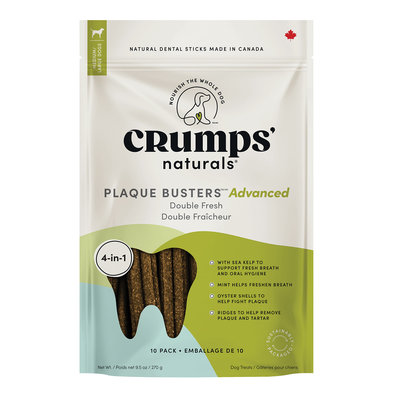 Crumps' Naturals, Plaque Busters - Advanced Double Fresh Kelp Dental Sticks - 10 pk - 270 g