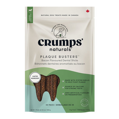 Crumps' Naturals, Plaque Busters 7" - Bacon - 30pk