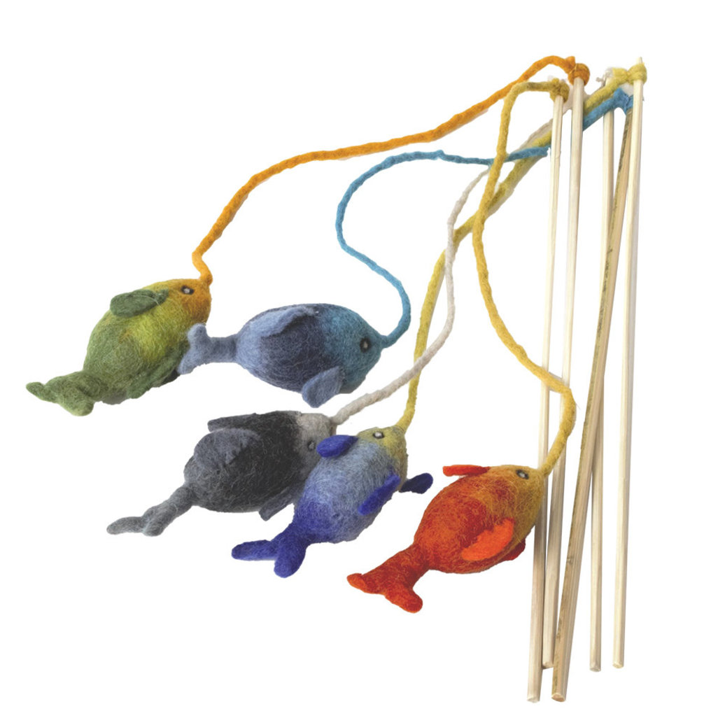 View larger image of Wool Cat Teasers - Fish - Assorted Colours