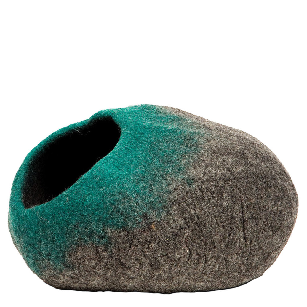 View larger image of Wool Pet Cave - Ombre - Grey/Teal