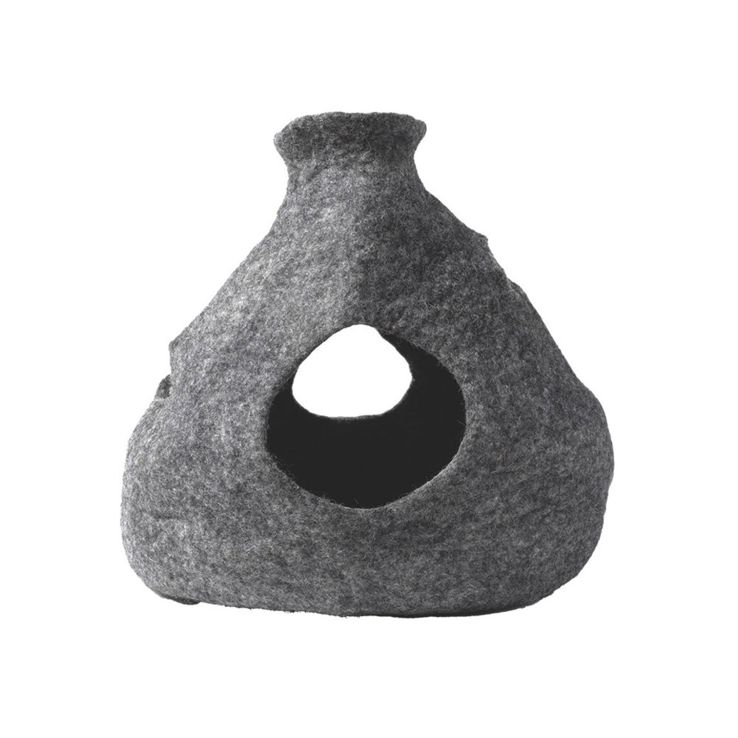 View larger image of Dharma Dog Karma Cat, Wool Purr-a-Boo Pet Cave - Grey