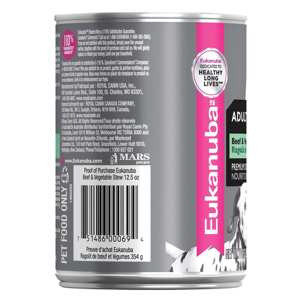 View larger image of Eukanuba, Can Adult - Beef & Vegetable Stew - 354 g - Wet Dog Food