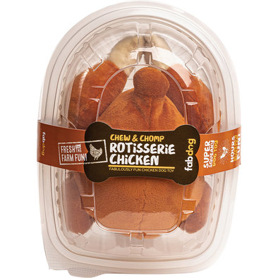 FabDog, Foodies Rotisserie Chicken Super-Squeaker - Large