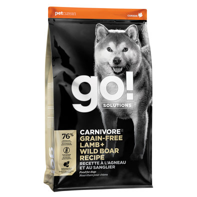GO! SOLUTIONS, CARNIVORE Grain Free Lamb + Wild Boar Recipe for dogs