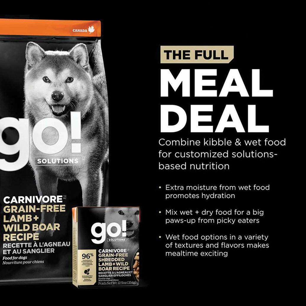 View larger image of GO! SOLUTIONS, CARNIVORE Grain Free Lamb + Wild Boar Recipe for dogs