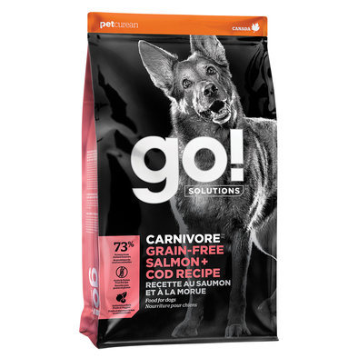 GO! SOLUTIONS, CARNIVORE Grain Free Salmon + Cod Recipe for dogs