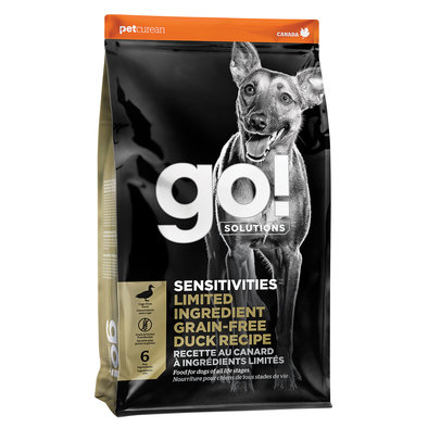 GO! SOLUTIONS, SENSITIVITIES Limited Ingredient Grain Free Duck Recipe for dogs