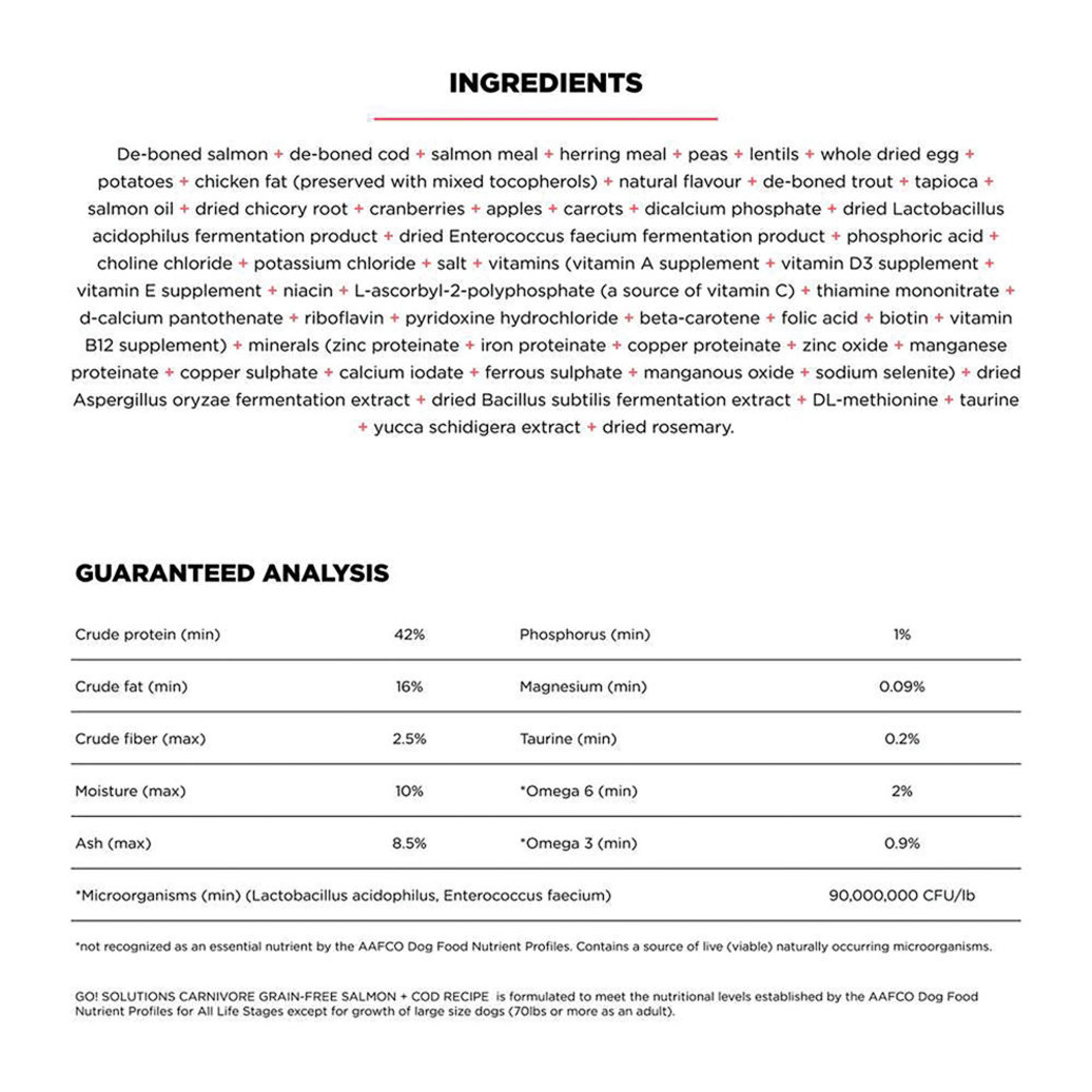 View larger image of GO! SOLUTIONS, CARNIVORE Grain Free Salmon + Cod Recipe for cats