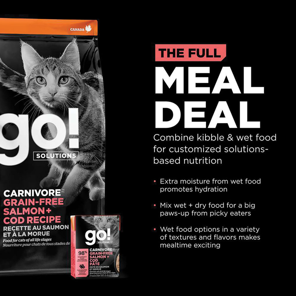 View larger image of GO! SOLUTIONS, CARNIVORE Grain Free Salmon + Cod Recipe for cats