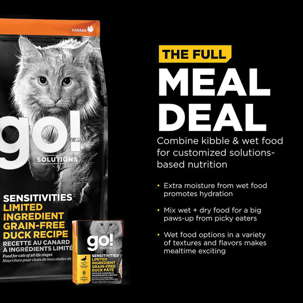 View larger image of GO! SOLUTIONS, SENSITIVITIES Limited Ingredient Grain Free Duck Recipe for cats