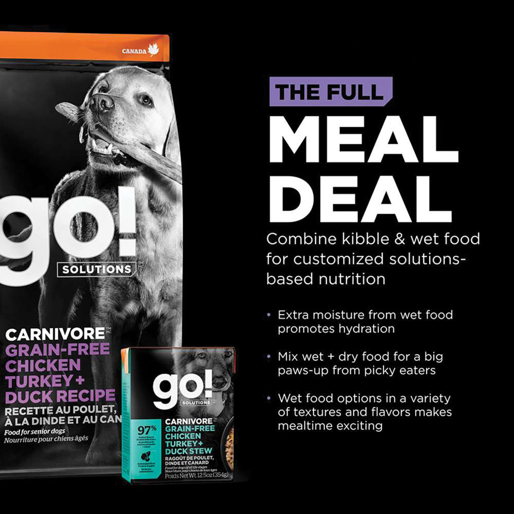 View larger image of GO! SOLUTIONS, CARNIVORE Grain Free Chicken, Turkey + Duck Senior Recipe for dogs