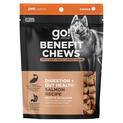 Go! Solutions,Benefit Chews - Digestion + Gut Health Salmon Dog Treats - 170 g