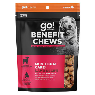 Go! Solutions,Benefit Chews - Skin + Coat Care Lamb Dog Treats - 170 g