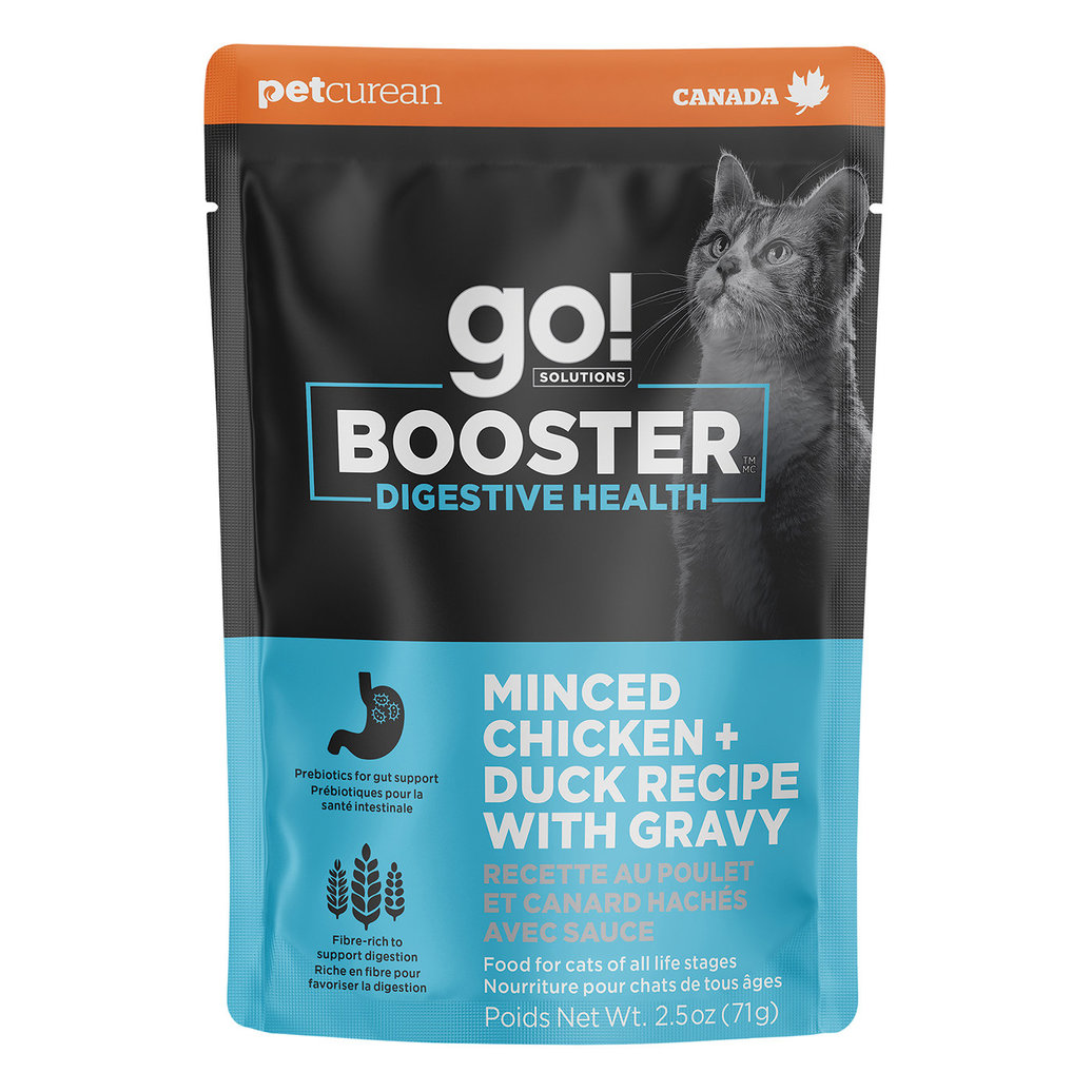 View larger image of GO! SOLUTIONS,  BOOSTER Digestive Health Minced Chicken + Duck with gravy - 71 g - Wet Cat Food