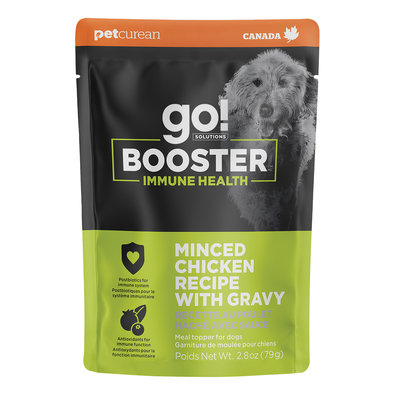 GO! SOLUTIONS,  BOOSTER Immune Health Minced Chicken with gravy - 78 g - Wet Dog Food