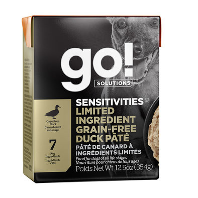 GO! SOLUTIONS, SENSITIVITIES Limited Ingredient Grain Free Duck Pâté for dogs - Wet Dog Food