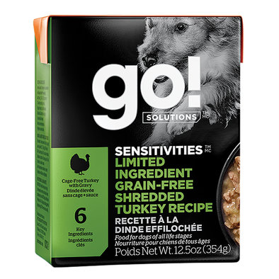 GO! SOLUTIONS, SENSITIVITIES Limited Ingredient Grain Free Shredded Turkey Recipe for dogs - Wet Dog