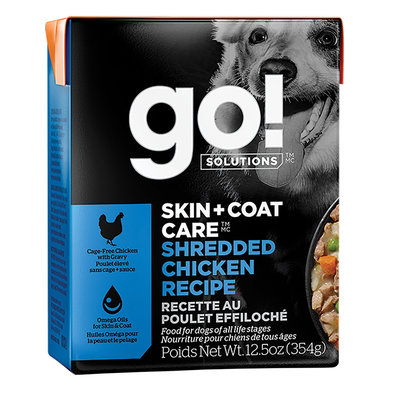 GO! SOLUTIONS, SKIN + COAT CARE Shredded Chicken Recipe for dogs