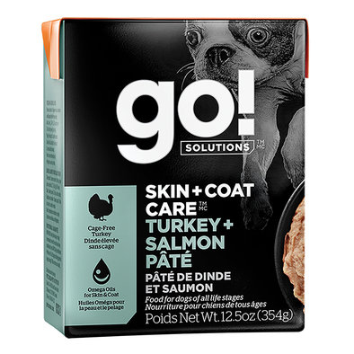 GO! SOLUTIONS, SKIN + COAT CARE Turkey + Salmon Pâté for dogs - Wet Dog Food