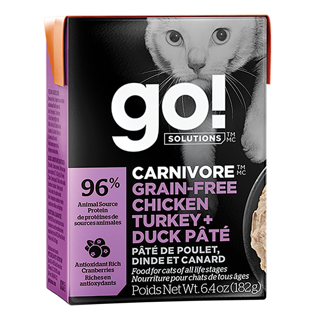 View larger image of GO! SOLUTIONS, CARNIVORE Grain Free Chicken, Turkey + Duck Pâté for cats - Wet Cat Food