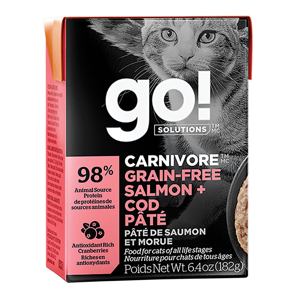 View larger image of GO! SOLUTIONS, CARNIVORE Grain Free Salmon + Cod Pâté for cats - Wet Cat Food