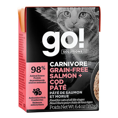 GO! SOLUTIONS, CARNIVORE Grain Free Salmon + Cod Pâté for cats - Wet Cat Food