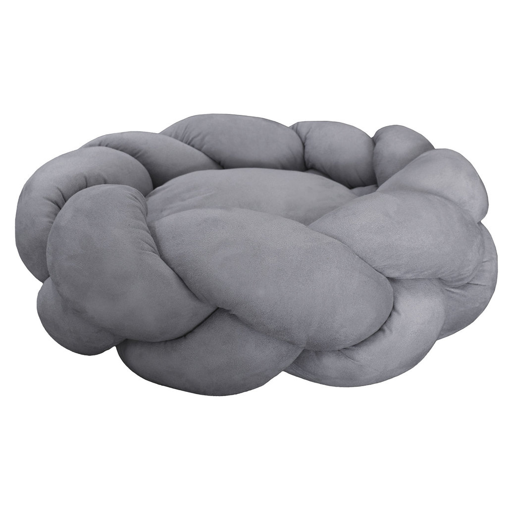 View larger image of Goo-eez, Round Braided Suede Pet Bed - Light Grey - 23.6"