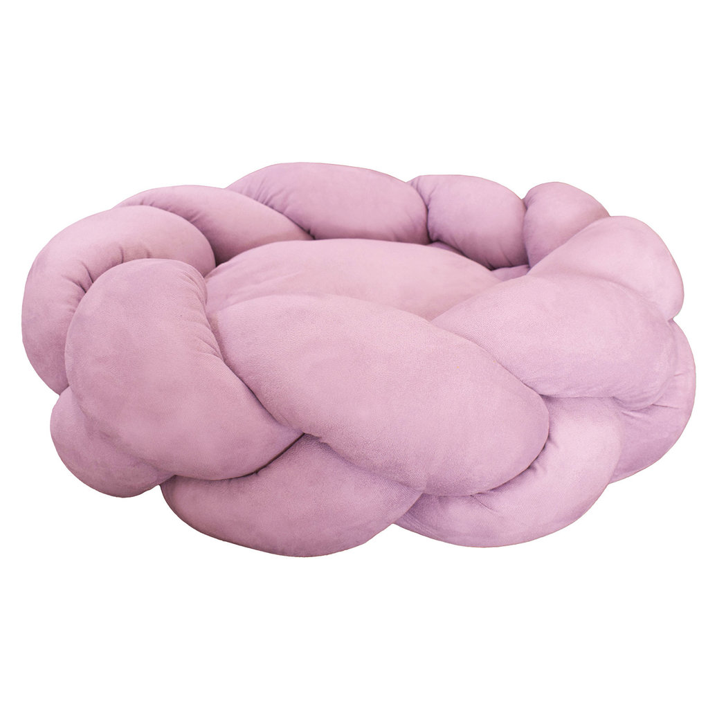 View larger image of Goo-eez, Round Braided Suede Pet Bed - Pink - 23.6"