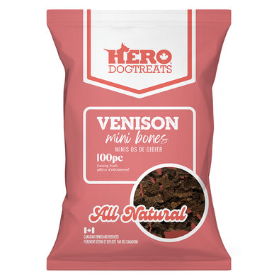 Hero, Venison Mini Bones - 100 pc