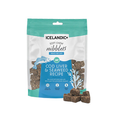 Icelandic+, Feline Soft Chew Nibblets - Cod Liver & Seaweed - 2.5 oz