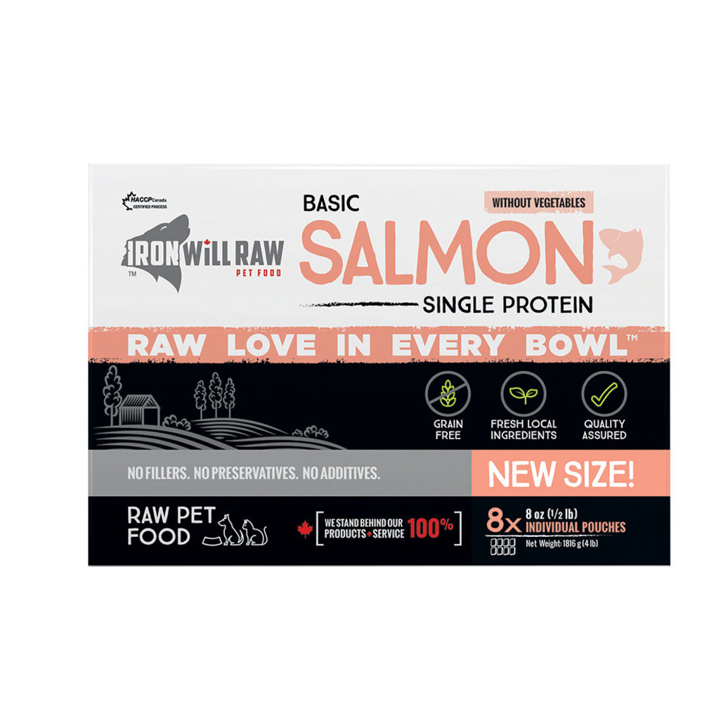 View larger image of Iron Will Raw, Basic Salmon - 1.81 kg - 8 x 8 oz
