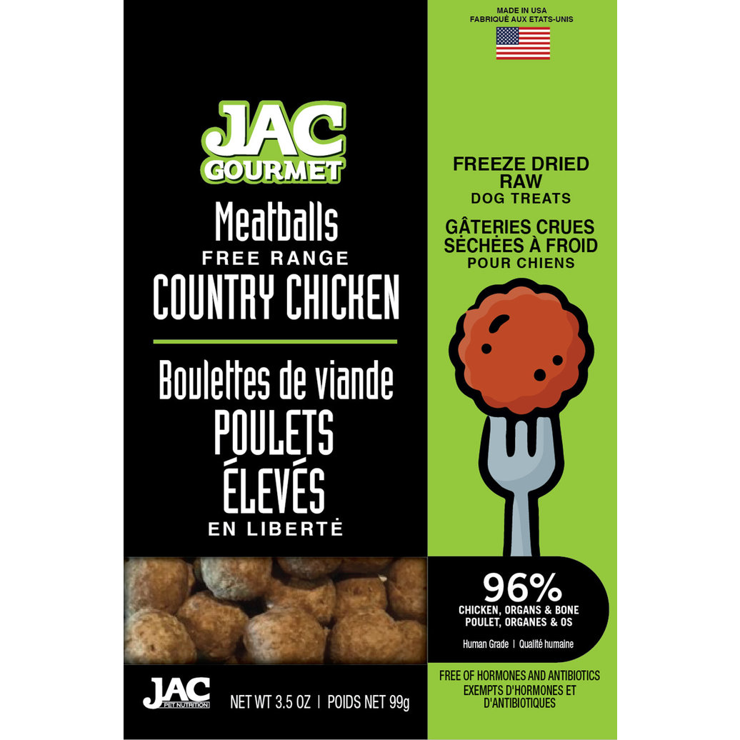 View larger image of JAC Gourmet, Freeze Dried Treats - Meatballs - Country Chicken