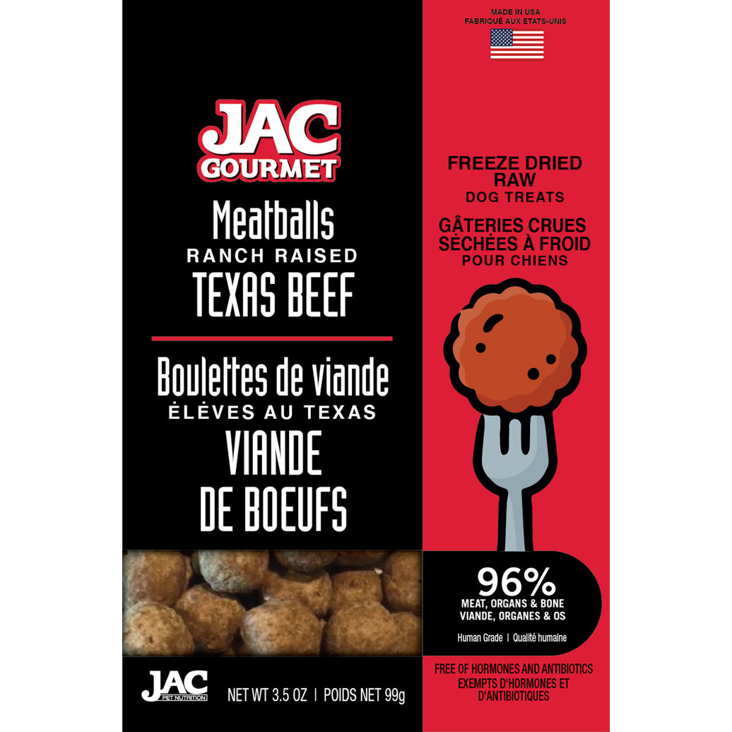 View larger image of JAC Gourmet, Freeze Dried Treats - Meatballs - Texas Beef