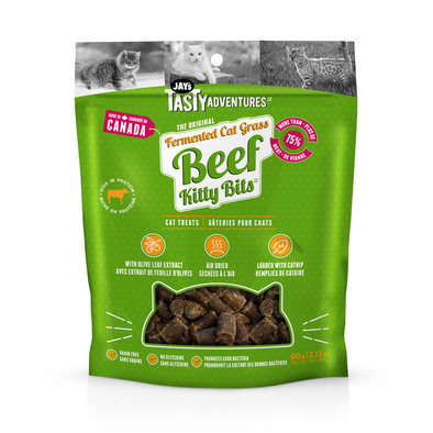 JAY'S TASTY ADVENTURES, Fermented Cat Grass Treats - Beef - 60 g