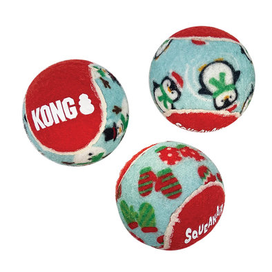 KONG, Holiday SqueakAir Balls - Medium - 6pk - Toss Dog Toy