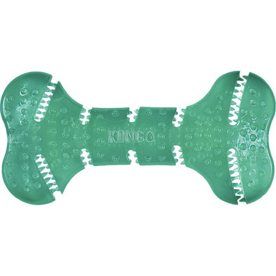 KONG, Squeezz Dental Roller Bone - Extra Small/Small - Toss Dog Toy