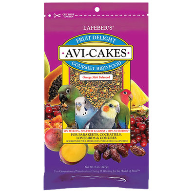 Avi-Cakes, Fruit Delight for Parakeets, Cockatiels, Lovebirds & Conures - 8 oz