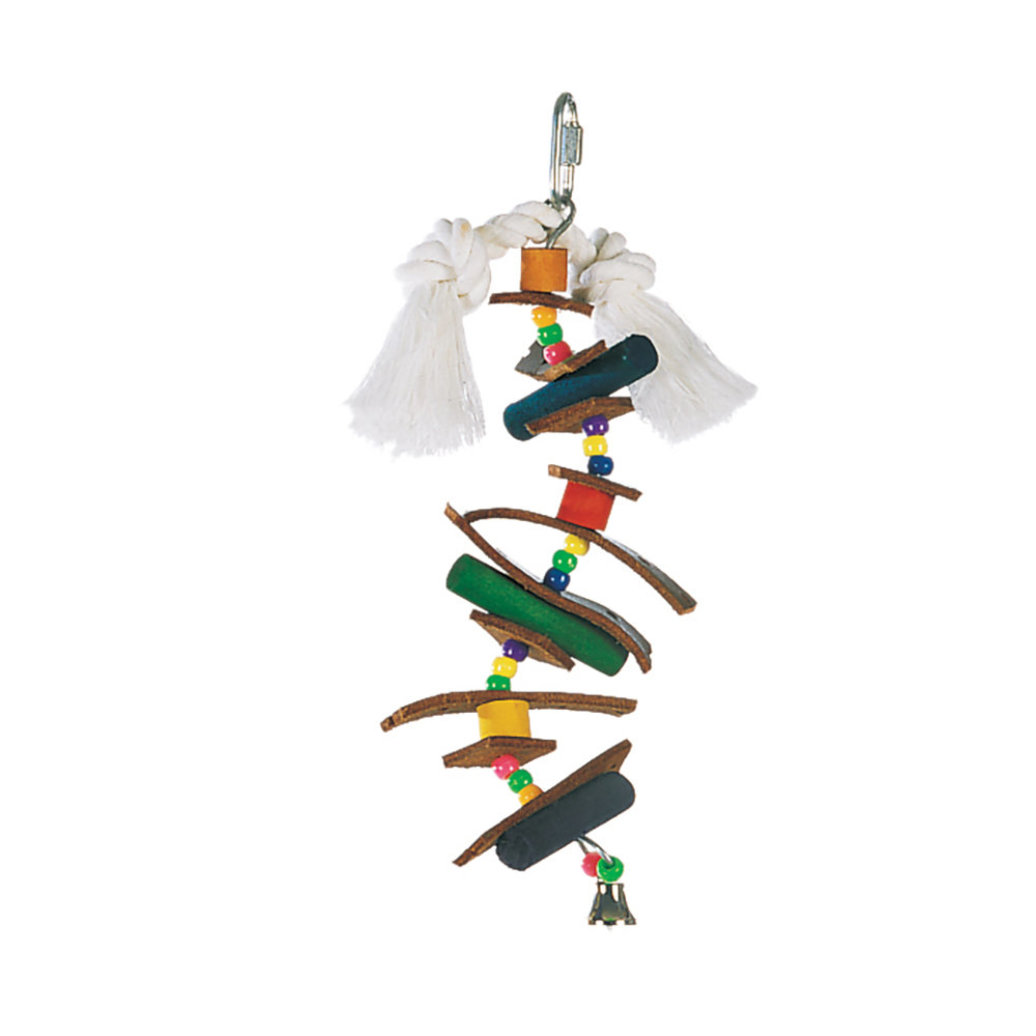 View larger image of Living World, Jungleworld Bird Toy - Skewer w/ Wood Pegs, Plastic Beads, Leather Strip and Bell - Sm