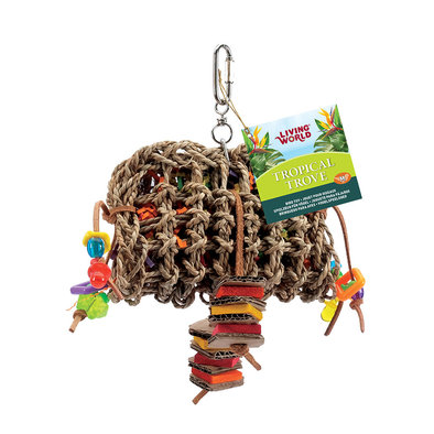 Tropical Trove Foraging Pouch - Wood Bird Toy