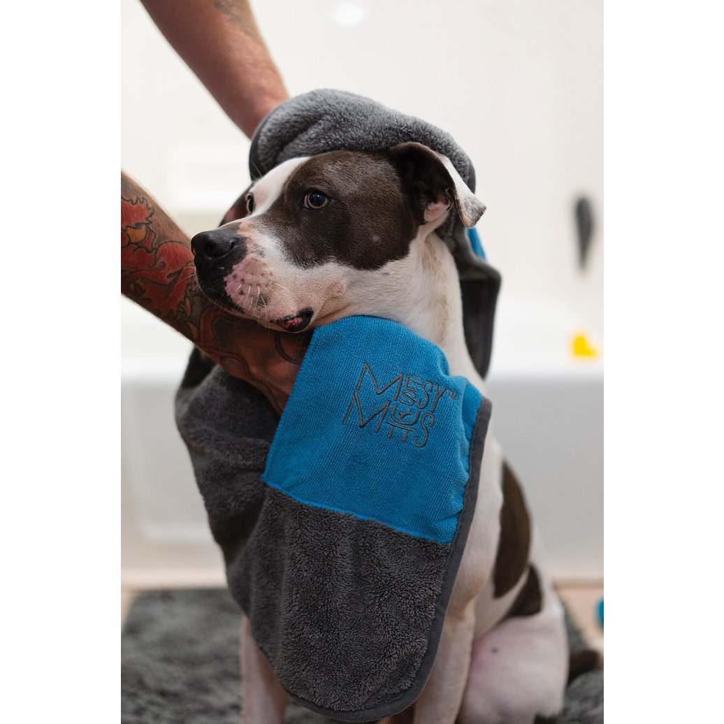View larger image of Messy Mutts, Microfiber Ultra Soft Towel w/ Hand Pockets - Medium